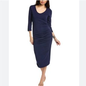Michael Stars Navy Blue 3/4 Sleeve Midi Dress